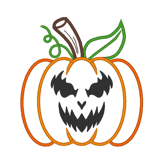 Pumpkin Jack O Lantern Halloween Applique Embroidery Design, (Face 14) - Stitch Wicked Shop
