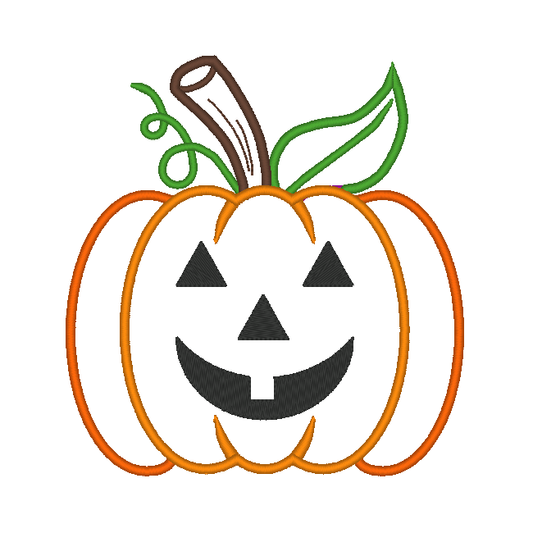 Pumpkin Jack O Lantern Halloween Applique Embroidery Design, (Face 15) - Stitch Wicked Shop
