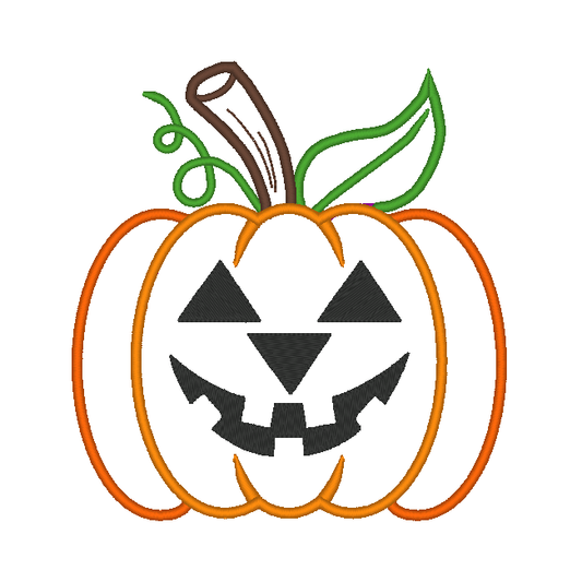 Pumpkin Jack O Lantern Halloween Applique Embroidery Design, (Face 3) - Stitch Wicked Shop