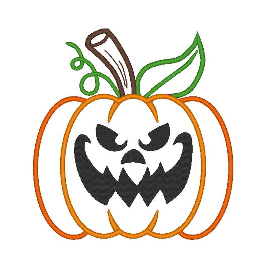 Pumpkin Jack O Lantern Halloween Applique Embroidery Design, (Face 5) - Stitch Wicked Shop