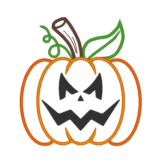Pumpkin Jack O Lantern Halloween Applique Embroidery Design, (Face 9) - Stitch Wicked Shop