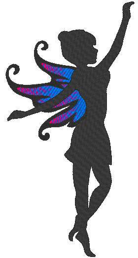 Fairy Silhouette Machine Embroidery Design, Fairy 1
