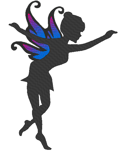 Fairy Silhouette Machine Embroidery Design, Fairy 2