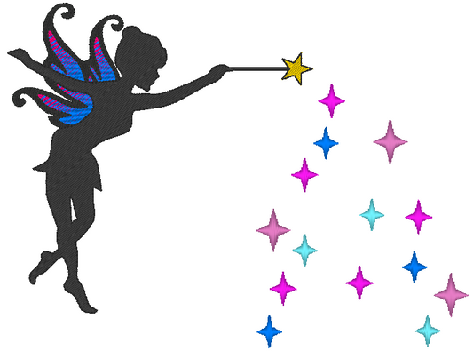 Fairy Silhouette Embroidery Design, Fairy Silhouette 2