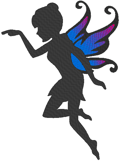 Fairy Silhouette Machine Embroidery Design, Fairy 3