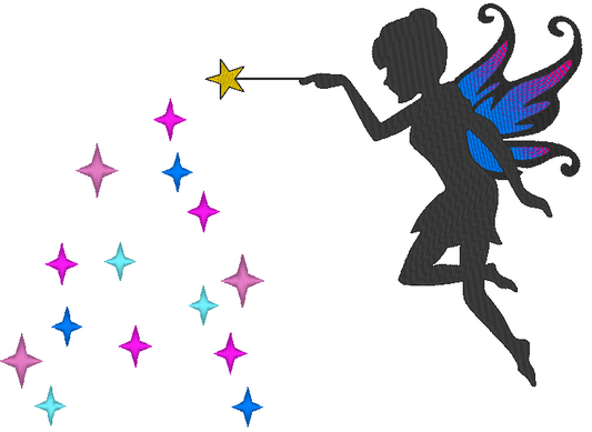 Fairy Silhouette Embroidery Design, Fairy Silhouette 3