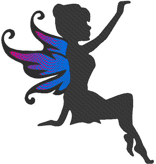 Fairy Silhouette Machine Embroidery Design, Fairy 4