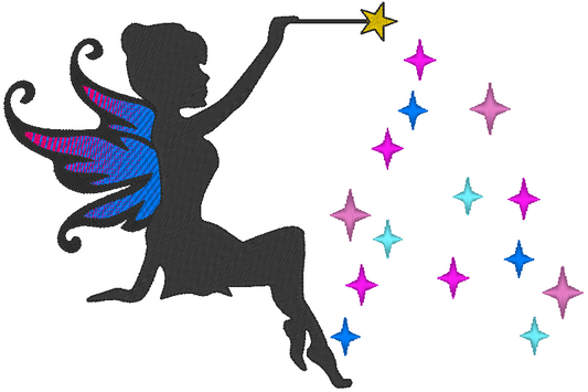Fairy Silhouette Embroidery Design, Fairy Silhouette 4