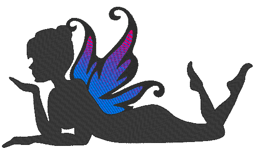 Fairy Silhouette Machine Embroidery Design, Fairy 5