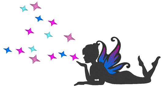Fairy Silhouette Embroidery Design, Fairy Silhouette 5