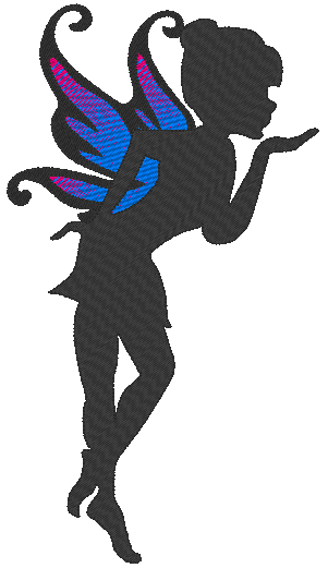 Fairy Silhouette Machine Embroidery Design, Fairy 6