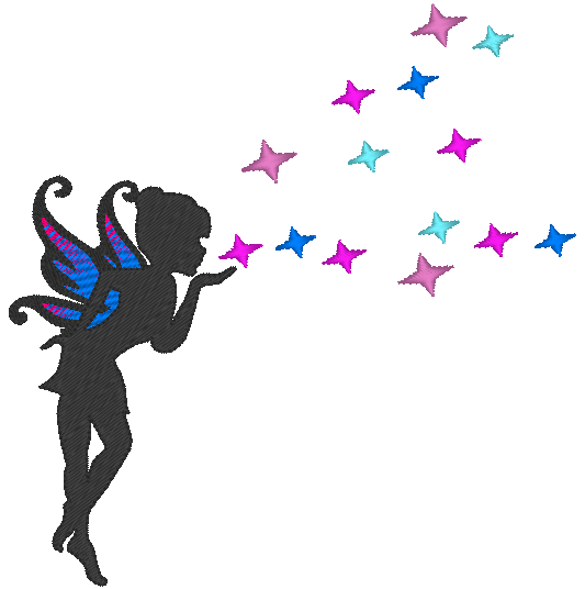 Fairy Silhouette Embroidery Design, Fairy Silhouette 6