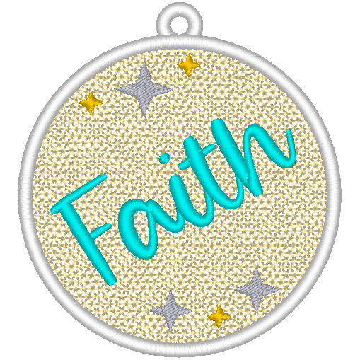 Free Standing Lace Christmas Ball Ornament Machine Embroidery Design, FSL Faith Decoration
