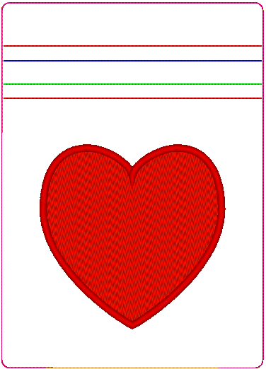 In the Hoop Bag Embroidery Design, Heart 5 X 7 Fully Lined ITH Zipper Bag (No Exposed Seams)