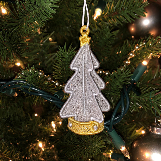 Free Standing Lace Christmas Tree Ornament Embroidery Design, 3D FSL Christmas Tree Ornament Decoration
