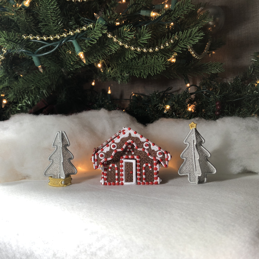 Free Standing Lace Winter Village Christmas Tree Machine Embroidery Designs, 3D FSL Christmas Village Tree, 4X4 Hoop