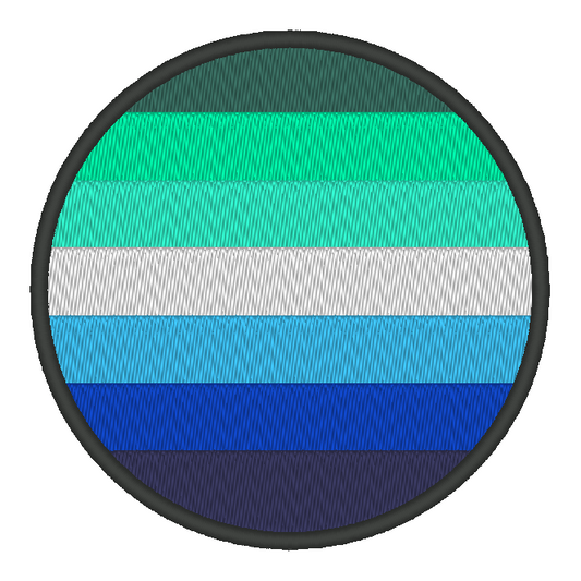 Gay Men's Circle Pride Flag Embroidery Design, Circle Pride Flag Patch, 7 Sizes Included