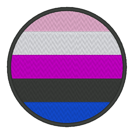 Genderfluid Circle Pride Flag Embroidery Design, Circle Pride Flag Patch, 7 Sizes Included