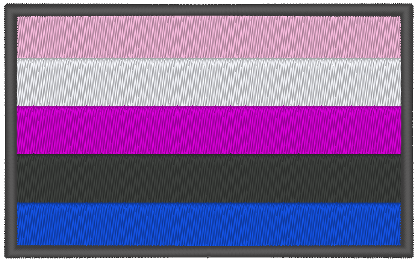 Genderfluid Pride Flag Machine Embroidery Design, LGBTQ Pride Flag