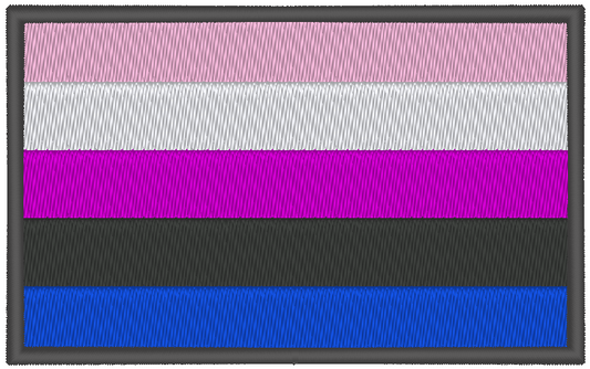 Genderfluid Pride Flag Machine Embroidery Design, LGBTQ Pride Flag