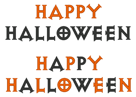 Happy Halloween Text Machine Embroidery Design - Stitch Wicked Shop