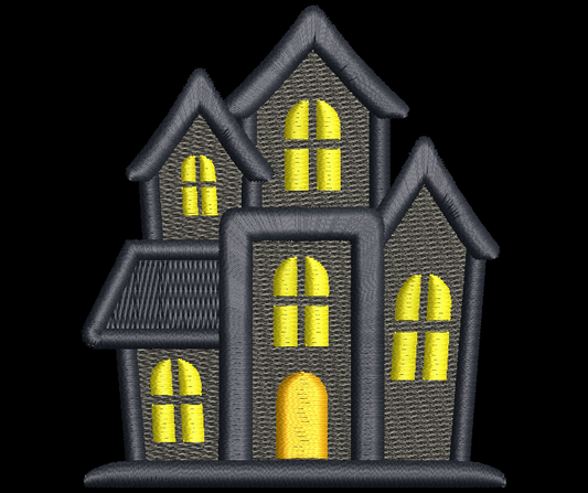 Cute Haunted House Halloween Embroidery Design, 10 Sizes Included