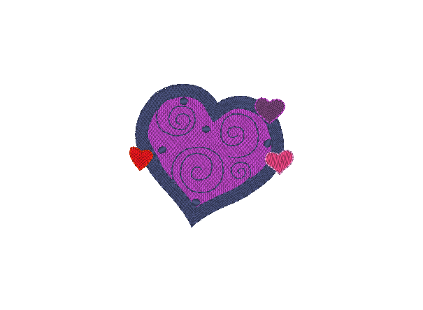 Heart Swirls Machine Embroidery Design - Stitch Wicked Shop