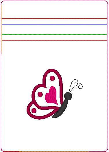 In the Hoop Bag Embroidery Design, Heart Wing Butterfly 5X7 Fully Lined ITH Zipper Bag (No Exposed Seams)