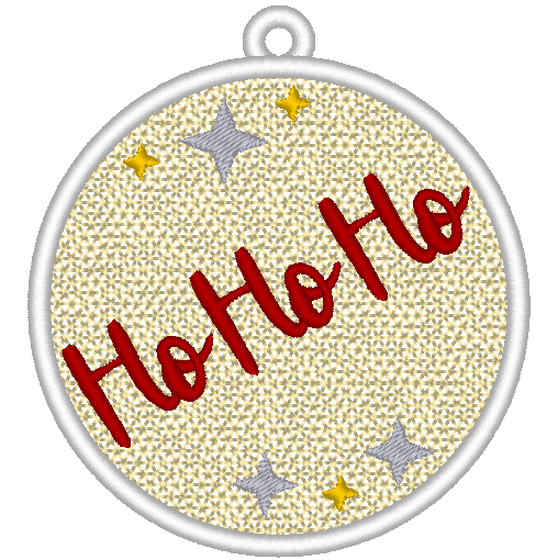 Free Standing Lace Christmas Ball Ornament Machine Embroidery Design, FSL Ho Ho Ho Decoration