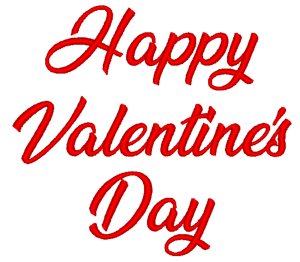 Happy Valentine's Day Script Machine Embroidery Design