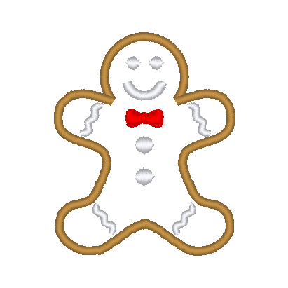 Gingerbread Man Machine Embroidery Design, Small Applique and Filled - Stitch Wicked Shop