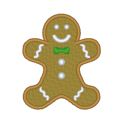 Gingerbread Man Machine Embroidery Design, Small Applique and Filled - Stitch Wicked Shop
