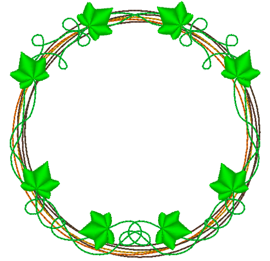 Ivy Leaf Monogram Frame Machine Embroidery Design