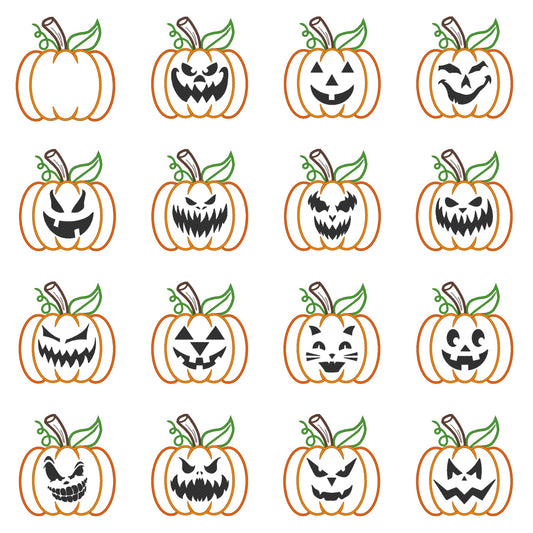 Pumpkin Jack O Lantern Halloween Applique Embroidery Design Bundle - Stitch Wicked Shop