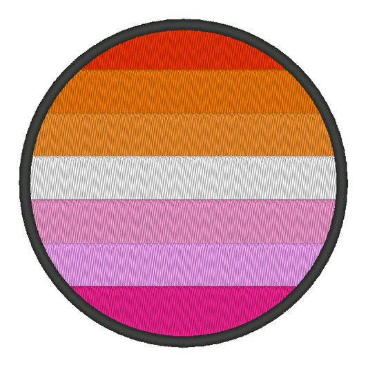 Lesbian Circle Pride Flag Embroidery Design, Circle Pride Flag Patch, 7 Sizes Included