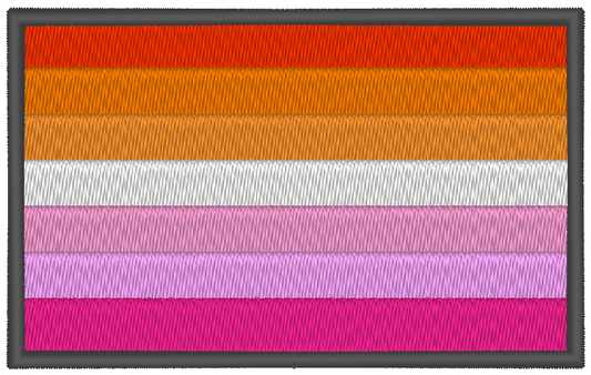 Lesbian Pride Flag Machine Embroidery Design, LGBTQ Pride Flag - Stitch Wicked Shop