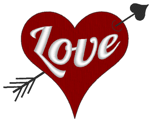 Love Heart Valentines Day Embroidery Design