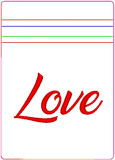 In the Hoop Bag Embroidery Design, Love Script 5X7 Fully Lined ITH Zipper Bag (No Exposed Seams)