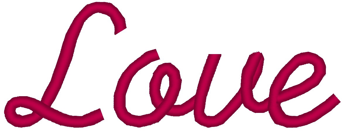 Love Script Valentines Day Machine Embroidery Design