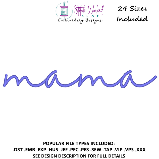 Mama Script Sweatshirt Embroidery Design