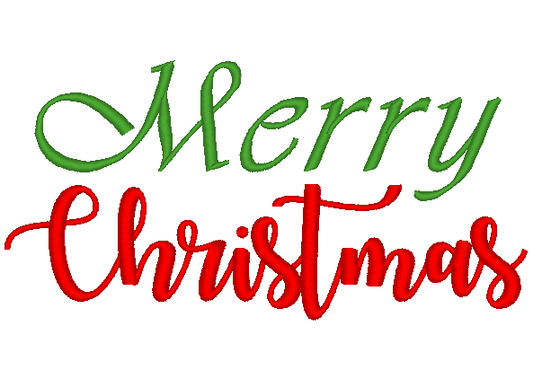 Merry Christmas Script Writing Machine Embroidery Design - Stitch Wicked Shop