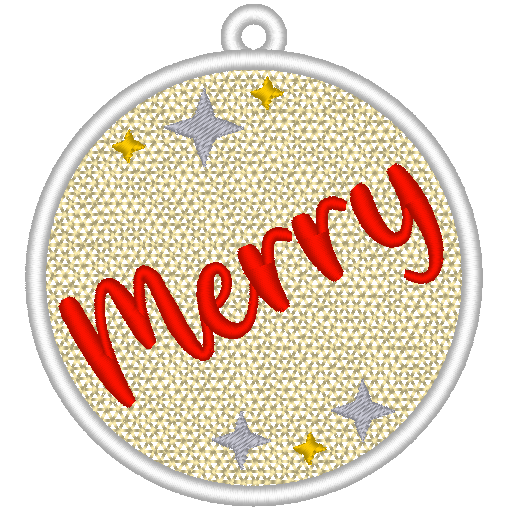Free Standing Lace Christmas Ball Ornament Machine Embroidery Design, FSL Merry Decoration