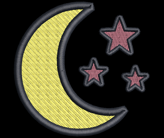 Cute Moon And Stars Halloween Embroidery Design, 10 Sizes Included