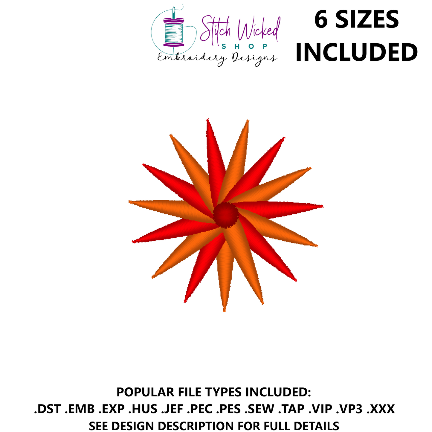 Mini Flower Embroidery Design, Multicolor Flower 2
