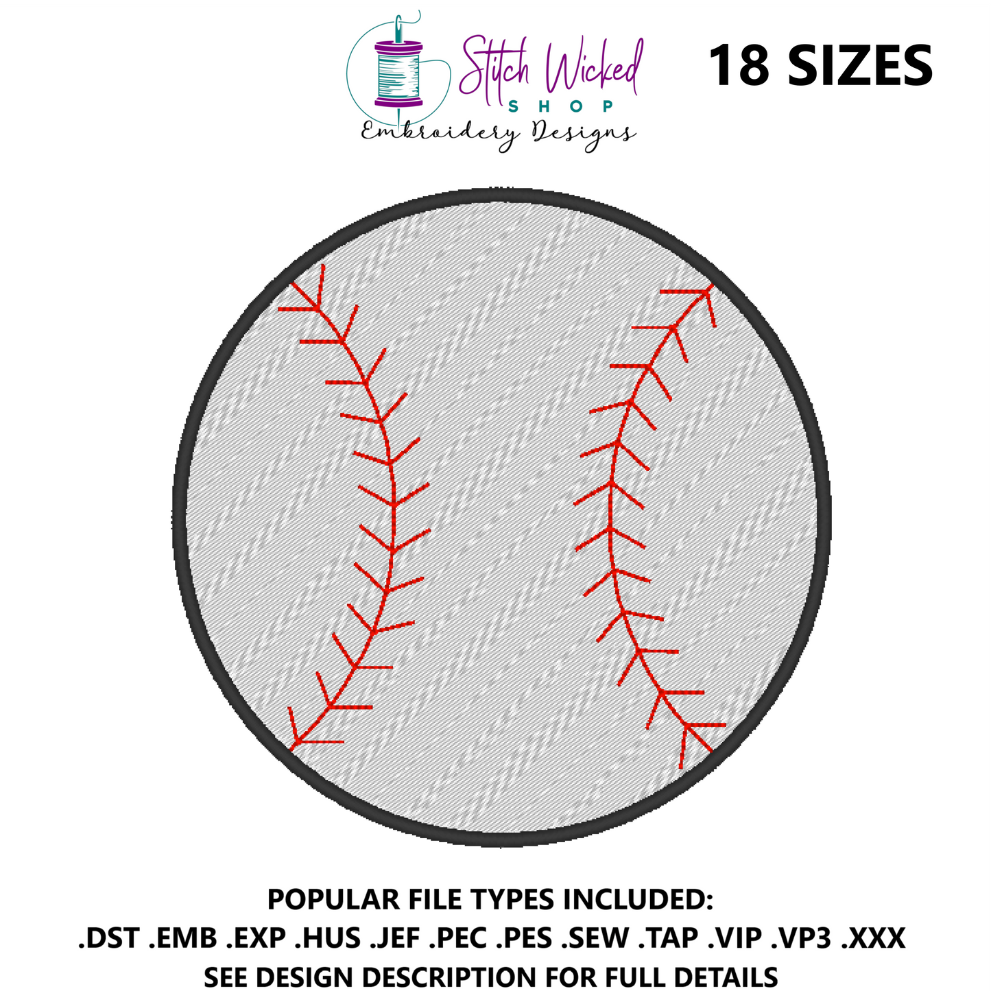 Baseball Machine Embroidery Design