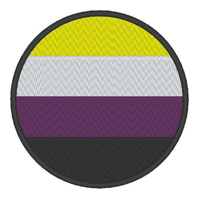 Nonbinary Circle Pride Flag Embroidery Design, Circle Pride Flag Patch, 7 Sizes Included