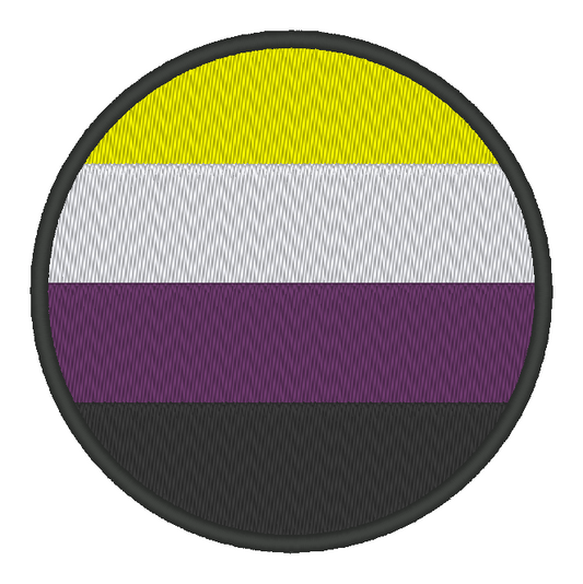 Nonbinary Circle Pride Flag Embroidery Design, Circle Pride Flag Patch, 7 Sizes Included