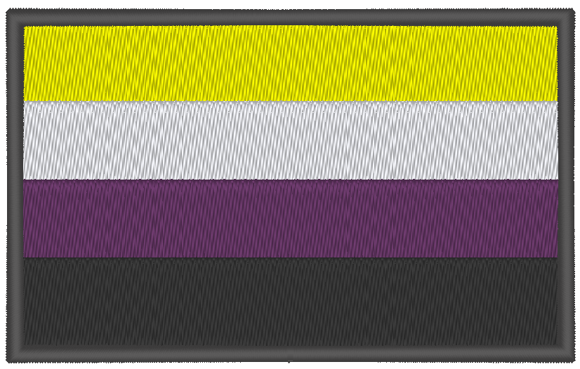 Nonbinary Pride Flag Machine Embroidery Design, LGBTQ Pride Flag