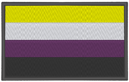 Nonbinary Pride Flag Machine Embroidery Design, LGBTQ Pride Flag