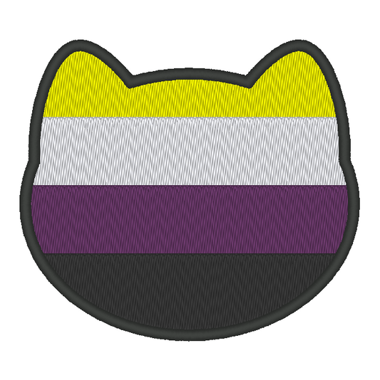 Nonbinary Purride Flag Embroidery Design, Cat Pride Flag Patch, 7 Sizes Included